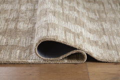 Brown/Cream 60" x 84", rolled rug backing detail - 4