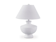 White table lamp, full product view - 1