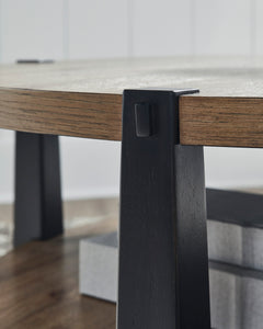 Light Brown/Black Round Coffee Table, product view 4 - 4