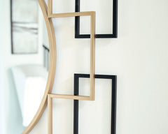 Black/Gold Finish accent mirror, product view 4 - 4