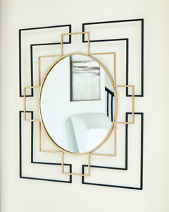 Black/Gold Finish accent mirror, product view 5 - 5
