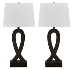 Black Markellton set of two table lamps, full product view - 1