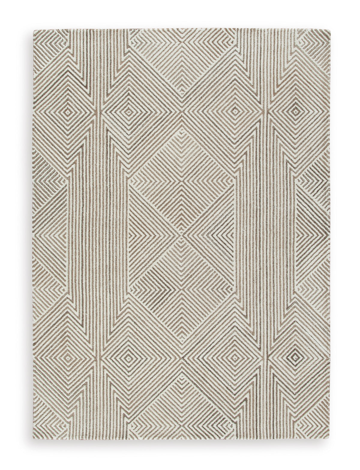 Beige/Brown 61.5" x 84.5", complete rug product view