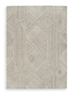 Beige/Brown 61.5" x 84.5", complete rug product view - 5
