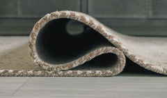 Beige/Brown 61.5" x 84.5", rolled rug backing detail - 8