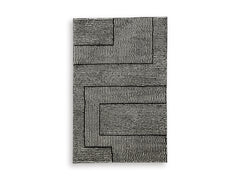 Black/Ivory 59" x 84", complete rug product view - 5
