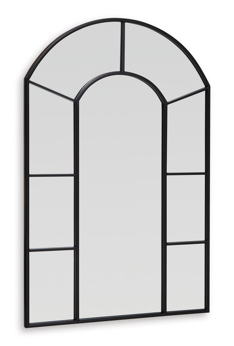 Black Metal Arched Wall Mirror