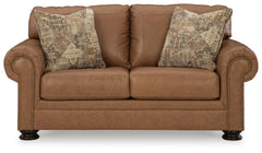 Caramel, complete loveseat, front view - 3