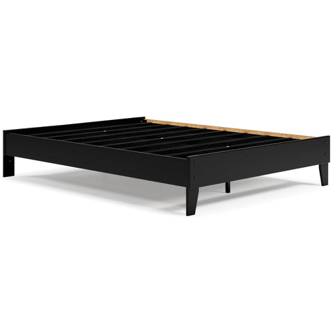 Matte Black Queen Platform Bed