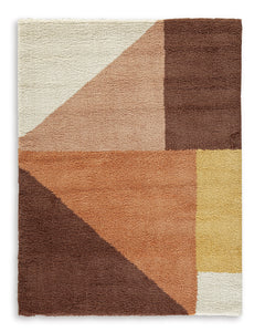 Cream/Pink/Ocher 62.25" x 84.5", complete rug design; representative size - 5