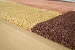 Cream/Pink/Ocher 62.25" x 84.5", pile and edge detail - 7