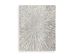 Gray/White 95.5" x 119", complete rug product view - 1
