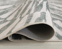 Gray/White 95.5" x 119", rolled rug backing detail - 4