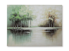 Green/Tan/White Wall Art, full product view - 1