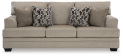 Taupe, complete Queen sleeper sofa, front view - 6