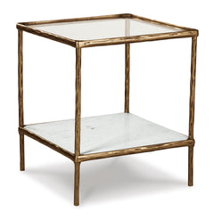Antique Brass Finish accent table, product view 2 - 6