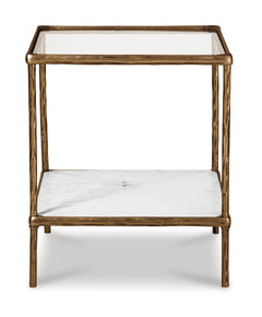 Antique Brass Finish accent table, product view 3 - 7
