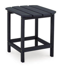 Black outdoor end table, full product view - 1