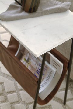 Brown/Black/White Accent Table, view 2 - 2