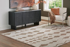 Beige/Brown 93.13" x 119.13", room view; furniture excluded - 6