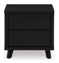 Black, full front view of the nightstand - 3