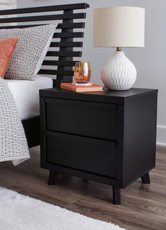 Black, nightstand in a bedroom setting - 5