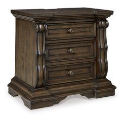 Dark Brown, complete nightstand, angled view - 1