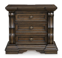 Dark Brown, full front view of nightstand - 3