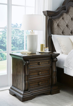 Dark Brown, nightstand in room setting - 5