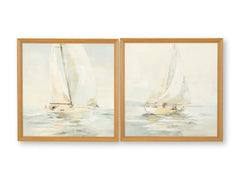 Gray/Tan/Gold Finish Two-Piece Wall Art Set, full product view - 1