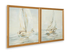 Gray/Tan/Gold Finish Two-Piece Wall Art Set, product view 2 - 2