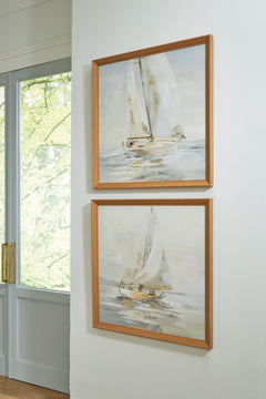 Gray/Tan/Gold Finish Two-Piece Wall Art Set, product view 5 - 5