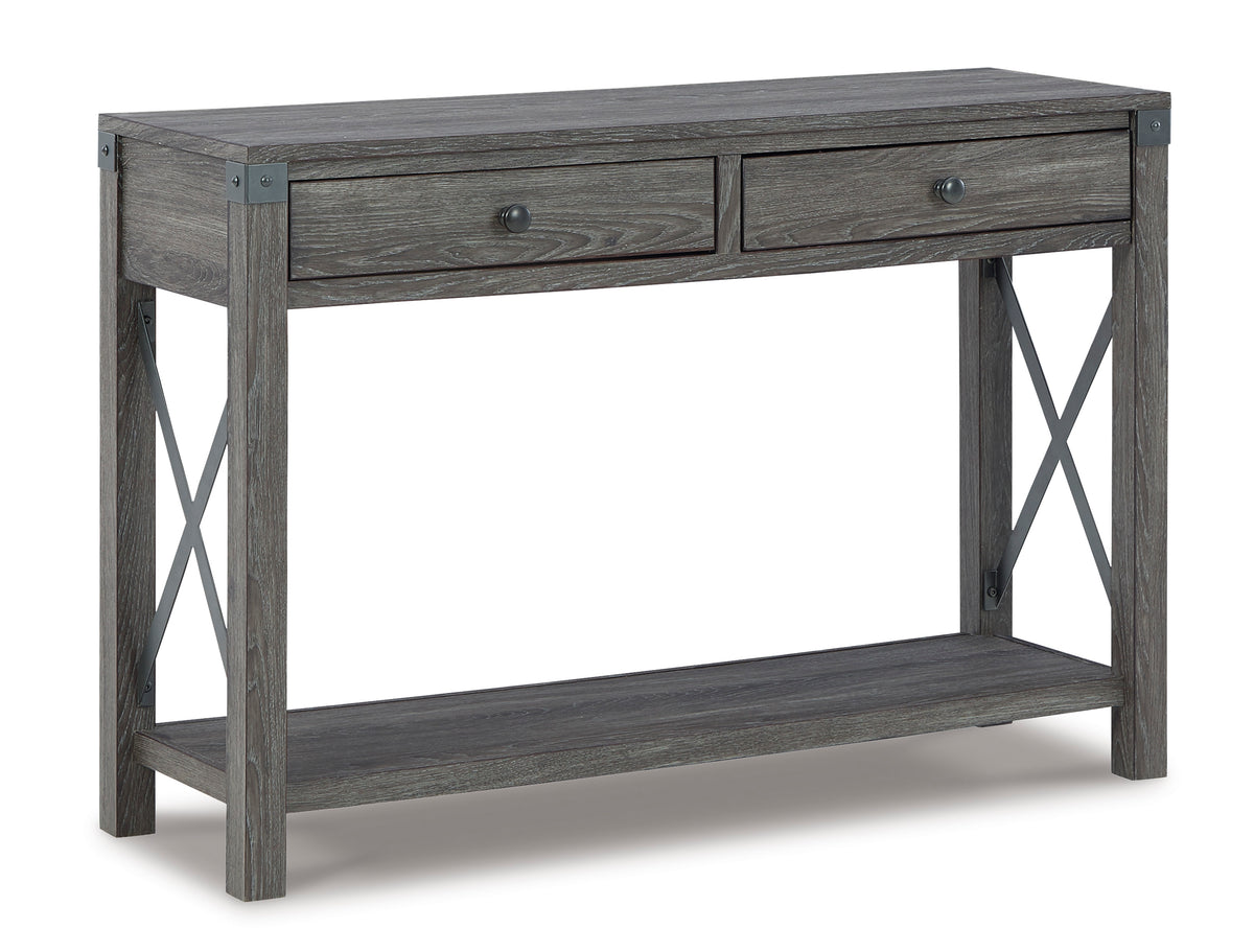 Grayish Brown Console Table, full product view