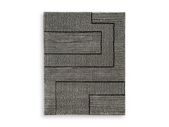 Black/Ivory 90.88" x 115", complete rug product view - 1