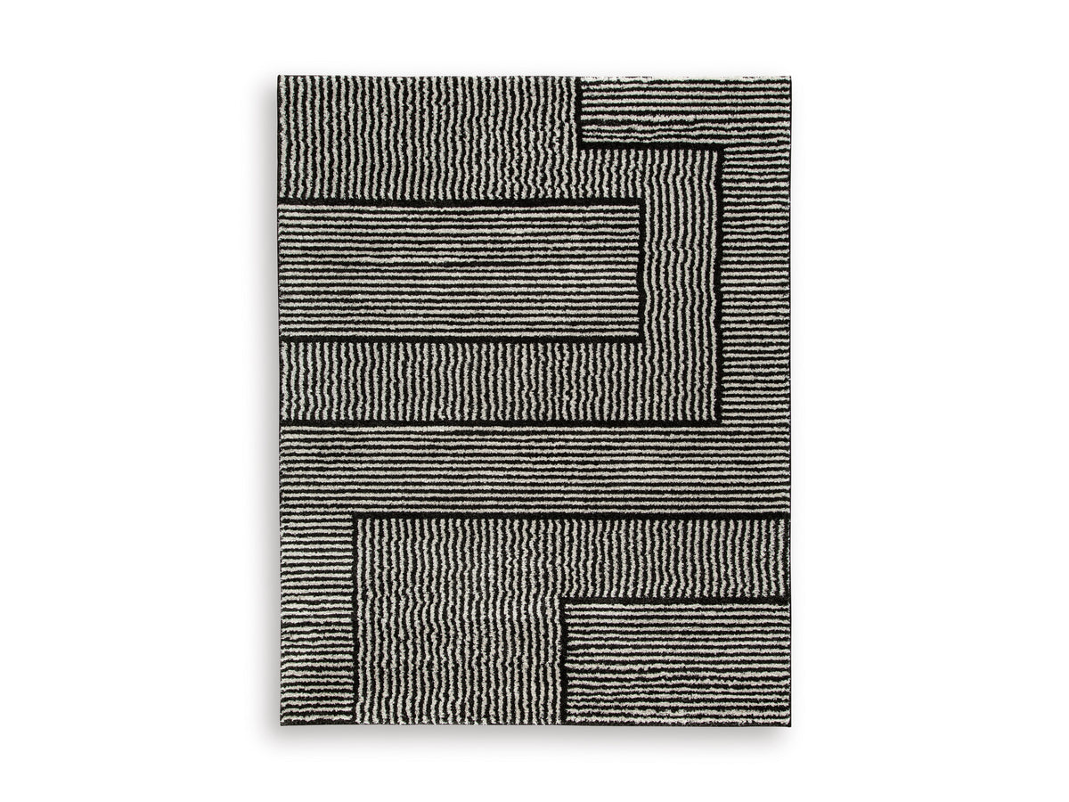 Black/Ivory 90.88" x 115", complete rug product view