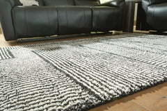 Black/Ivory 90.88" x 115", pile and edge detail - 3