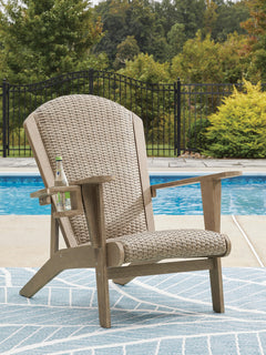 Beige, chair in outdoor setting; accessories excluded - 2