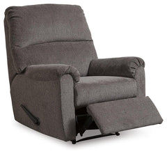 Gray, recliner with footrest extended - 6
