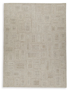Gray/Ivory/Honey 121.5" x 166.75", complete rug product view - 1