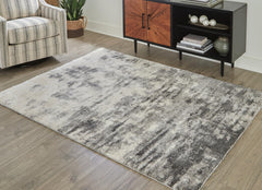 Cream/Gray 63" x 87", room view; furniture excluded - 6