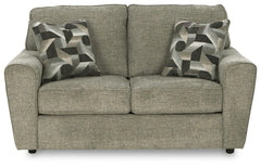 Pewter, full loveseat front view - 3