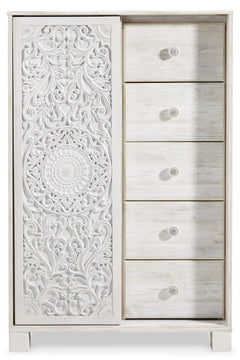 Whitewash, full front view of dressing chest - 3