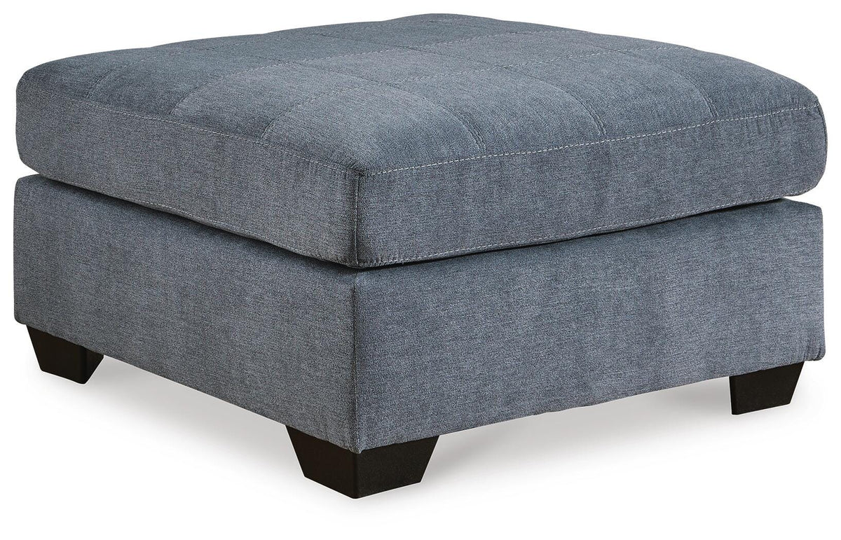Denim, complete ottoman angled view