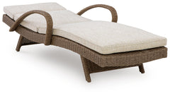Beige, chaise with lowered back - 3