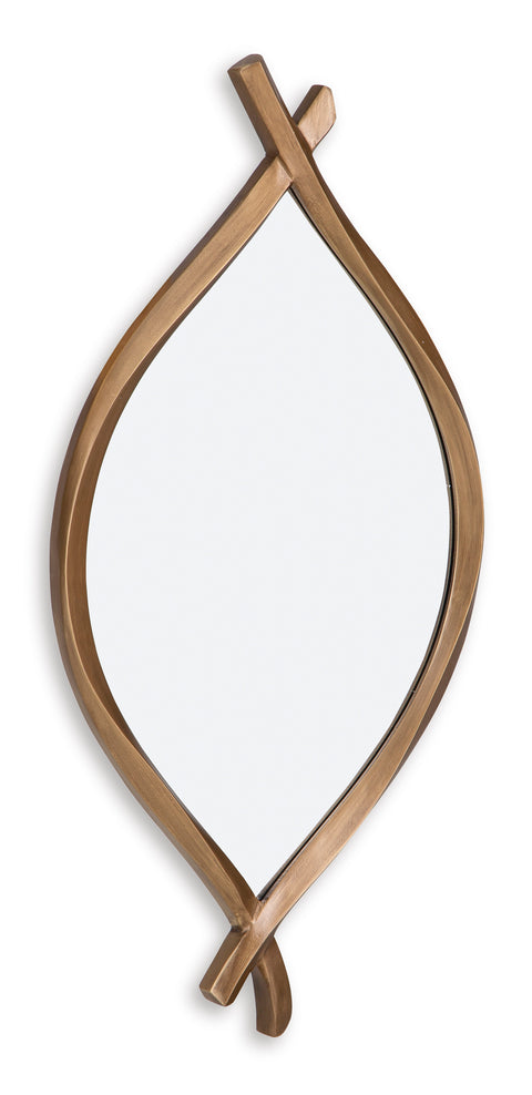 Antiqued Goldtone Twisted Metal Wall Mirror