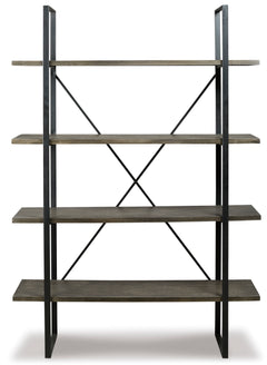 Black/Gray Bookcase, front product view - 2