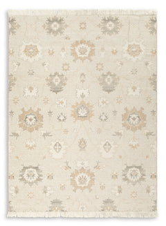 Linen/Gray/Caramel 92.63" x 124.5", complete rug product view - 1