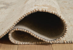 Linen/Gray/Caramel 92.63" x 124.5", rolled rug backing detail - 4