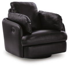 Black, complete recliner closed angled view - 1