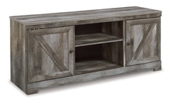 Gray TV stand, full product view - 1